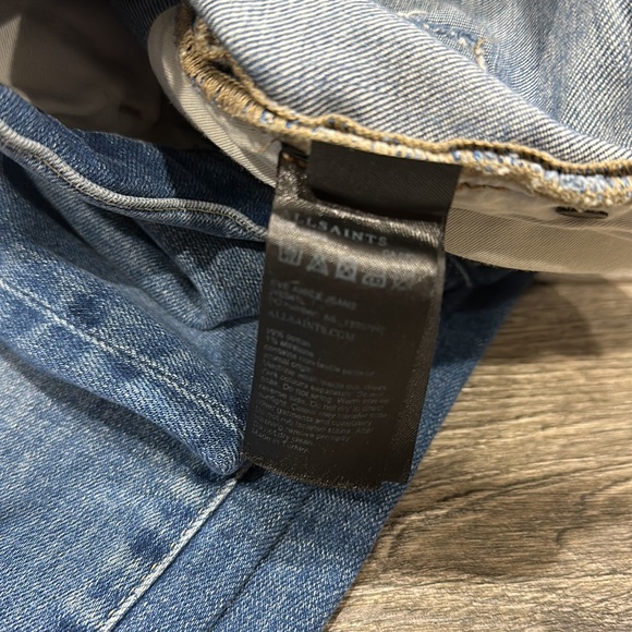 • All Saints • Women’s High Rise Skinny Jeans Eve Medium Indigo Blue 27 Raw Hem - Picture 4 of 5